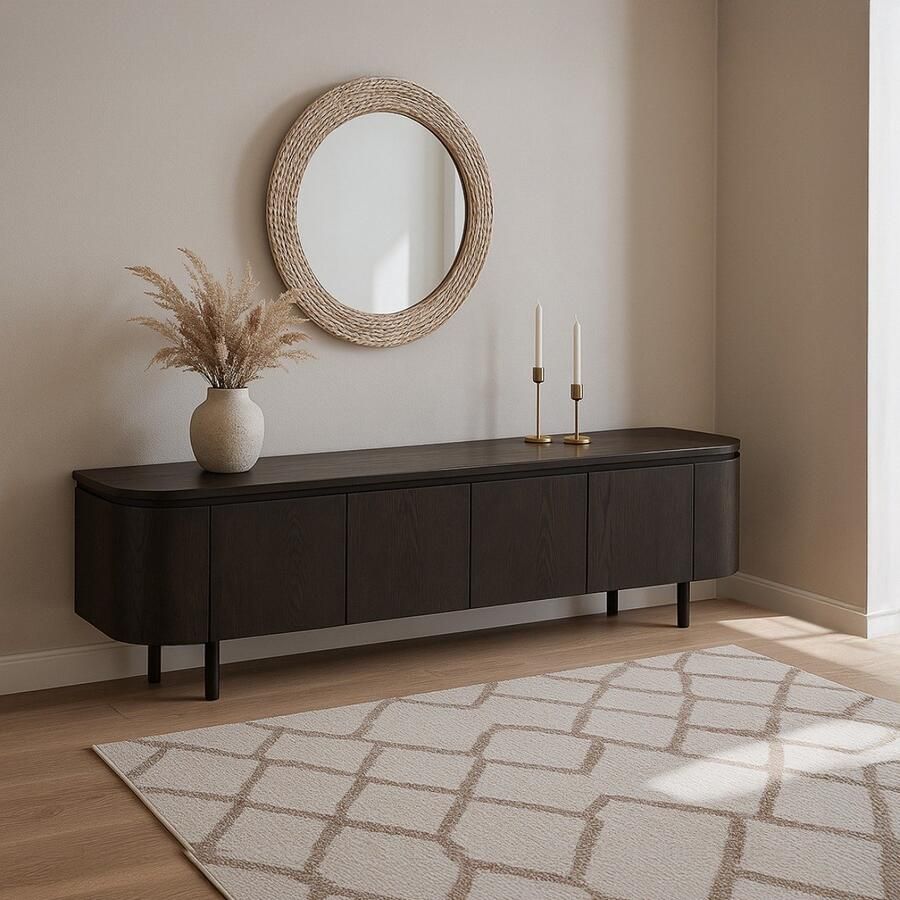 Livingfurn Tv-meubel Bruin Eikenfineer 210x43x56cm Tobago