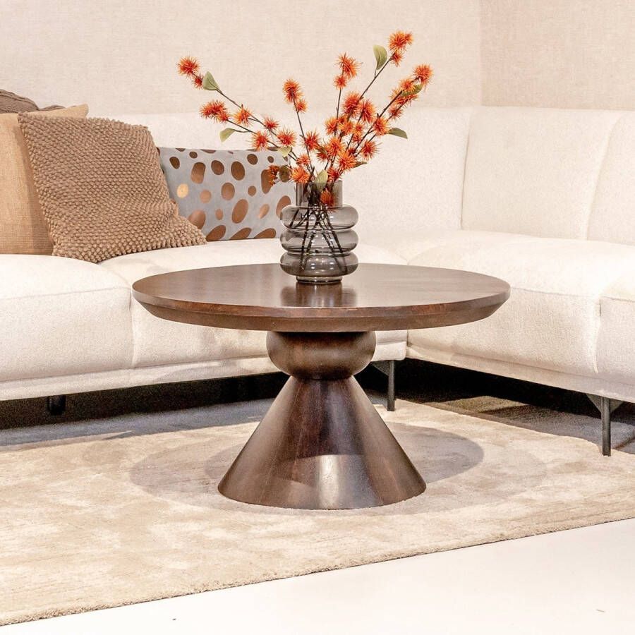 Livingfurn Salontafel Brix Baltho Rond Walnoot Mangohout