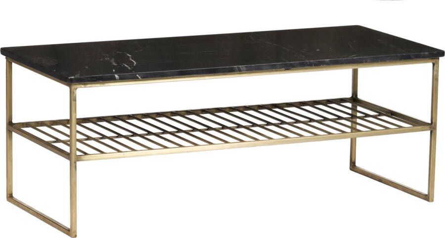 Livingfurn Salontafel Dian Marble Black Gold 90cm Marmer | Gecoat S... - Foto 2