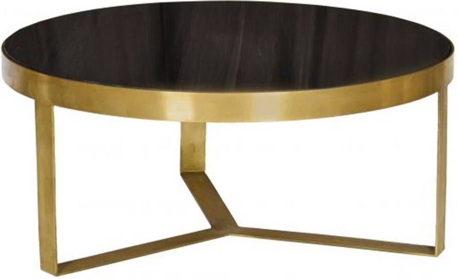 Livingfurn Salontafel Glennis Marble Black Gold Zwart Marmer