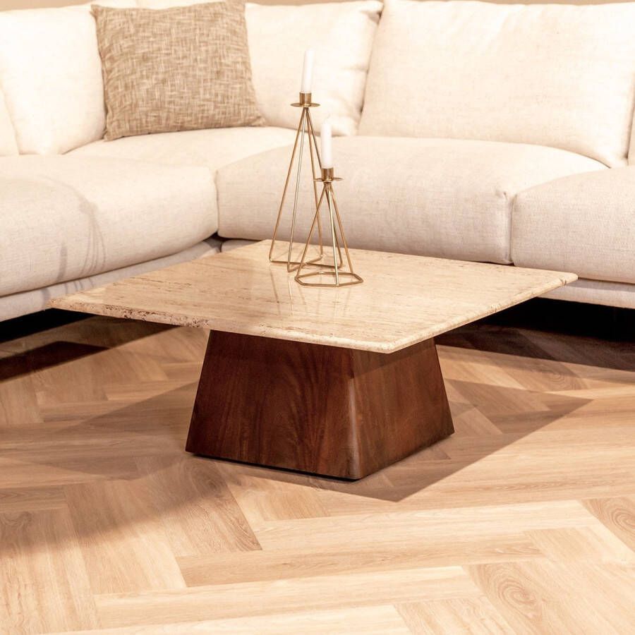 Livingfurn Salontafel Valentino Vierkant Bruin Mangohout