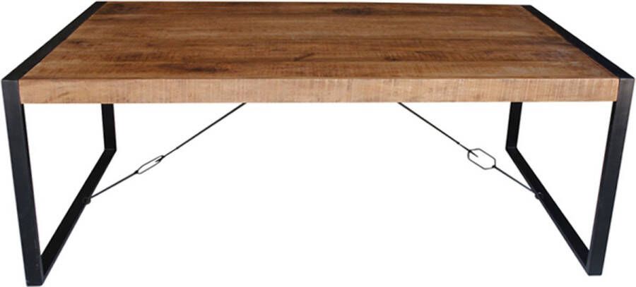 Giga Meubel Strong eetkamertafel 140x80 cm mangohout met staal