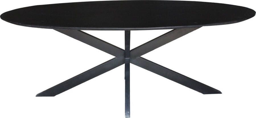 Livingfurn Ovale Eettafel Oslo Acaciahout en staal Zwart 210 x 100cm Ovaal - Foto 2