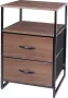 Bijzettafel opbergkast met 2 laden en plank nachtkastje commode hout voor woonkamer slaapkamer 45 x 40 x 70 cm - Thumbnail 2