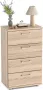 Livingsigns Dressoir met 4 laden ladekast van hout commode met handgreep metalen rails en kantelbeveiliging staande kast voor slaapkamer woonkamer kantoor 50 x 29 x 82 cm (wit) - Thumbnail 2