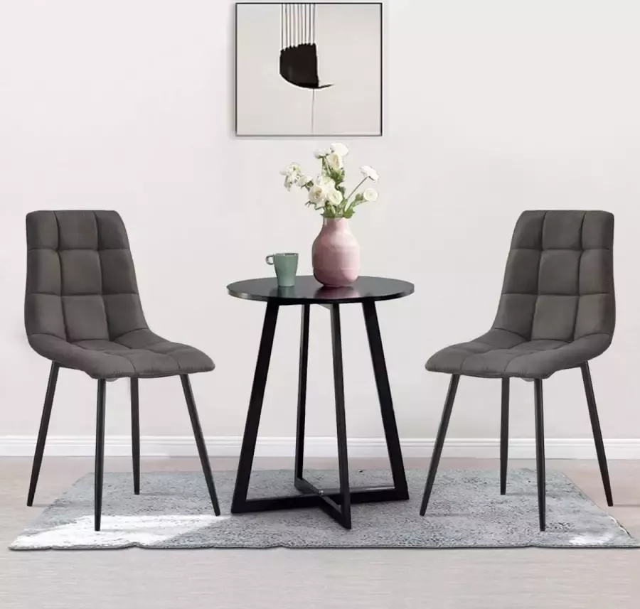 Livingsigns eetkamerstoelen set van 2 bureaustoelen leer gevoerde keukenstoel woonkamer eetkamer kantoormeubilair set