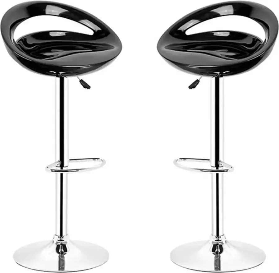 Livingsigns set van 2 draaibare barkruk in hoogte verstelbaar van 55 tot 75 cm barkruk keuken voor terrasbar woonkamer ontbijt (2 zwart)