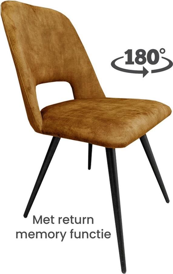 Livinn Zevenaar BV Eetkamerstoel Stoel Beyon Adore Geel Draaibaar Zwart metaal onderstel