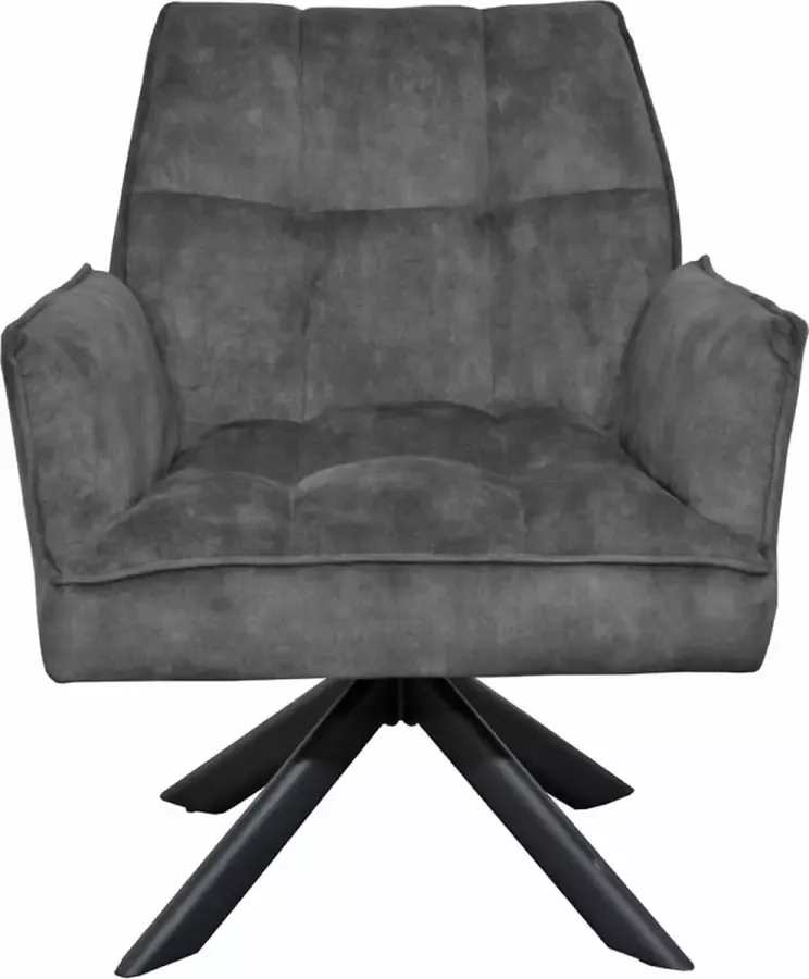 SALE! Livinn Zevenaar Fauteuil Dinand donker grijs 4 kleuren stof Adore Draaibaar