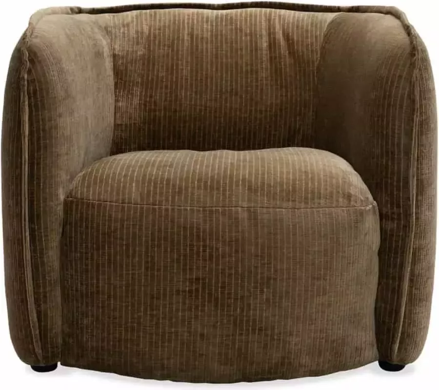 Liviza Fauteuil ribstof Siana Bark Stof Rond Groen 76 cm 85 cm 83 cm - Foto 2
