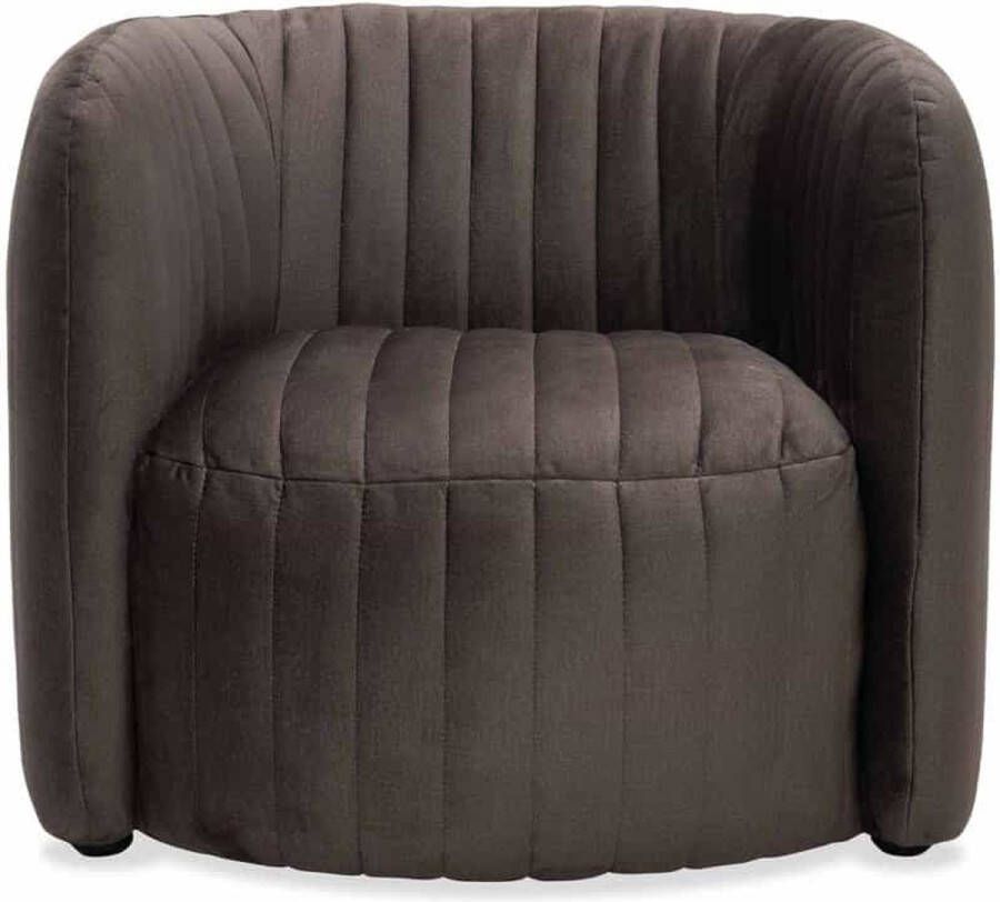 Liviza Fauteuil velvet Ovano Musgo Stof Rond Groen 76 cm 85 cm 83 cm