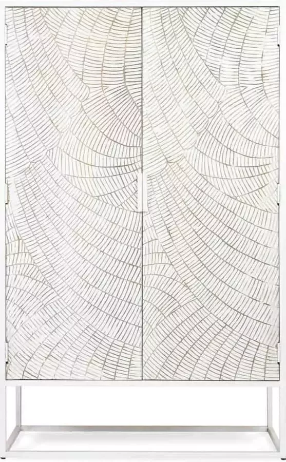 Liviza Opbergkast Andel Mangohout Rechthoek Wit 160 cm 100 cm 45 cm