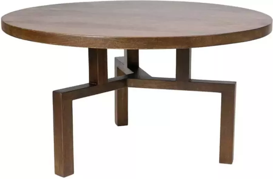 Liviza Salontafel Trape Mangohout Rond Bruin 40 cm 75 cm 75 cm