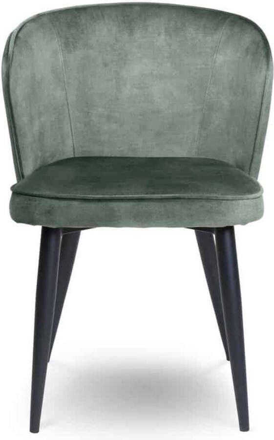 Liviza Stoel Loka Forrest groen Velvet Rond Groen 78 cm 52.5 cm 62 cm - Foto 2