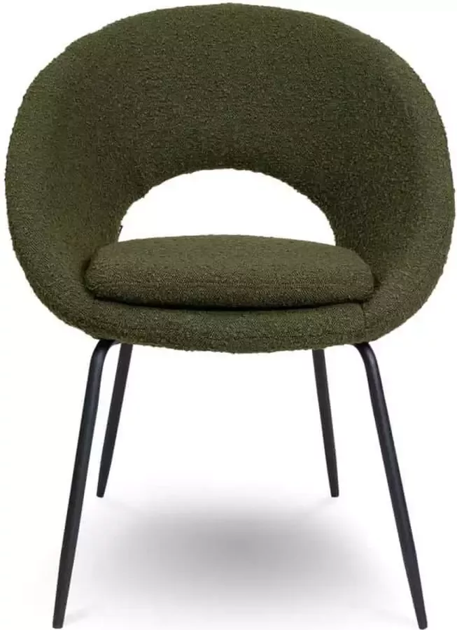 Liviza Stoel Mazo Olijfgroen Polyester Rond Groen 81 cm 62 cm 58 cm - Foto 2