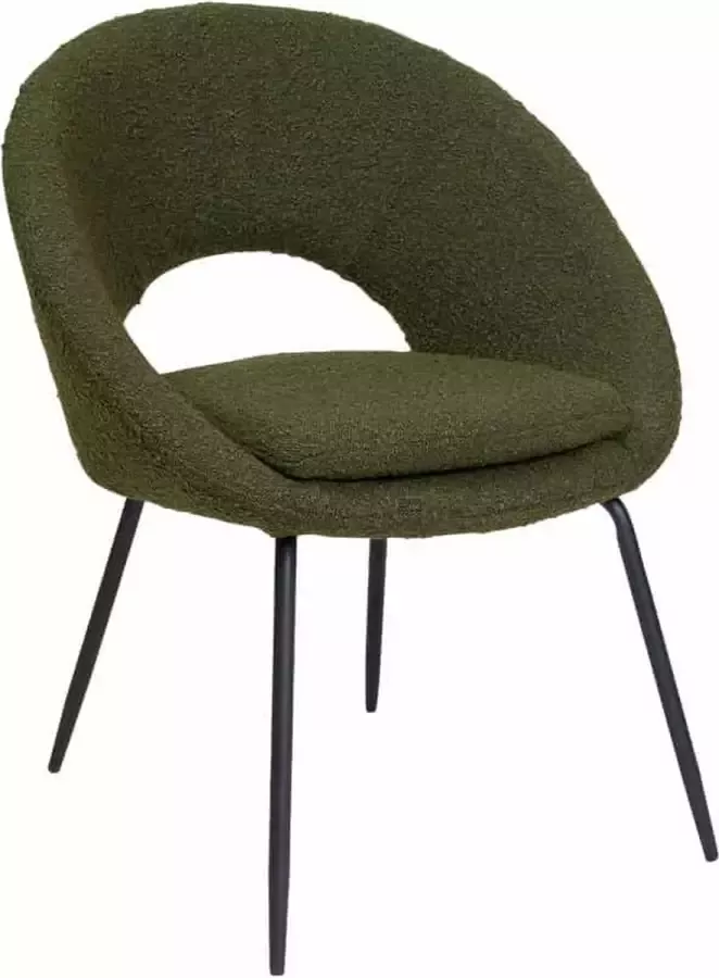 Liviza Stoel Mazo Olijfgroen Polyester Rond Groen 81 cm 62 cm 58 cm - Foto 3