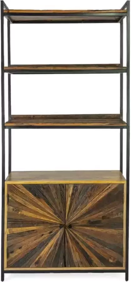 Liviza Wandkast Cruza Mangohout Rechthoek Zwart 188 cm 86 cm 40 cm