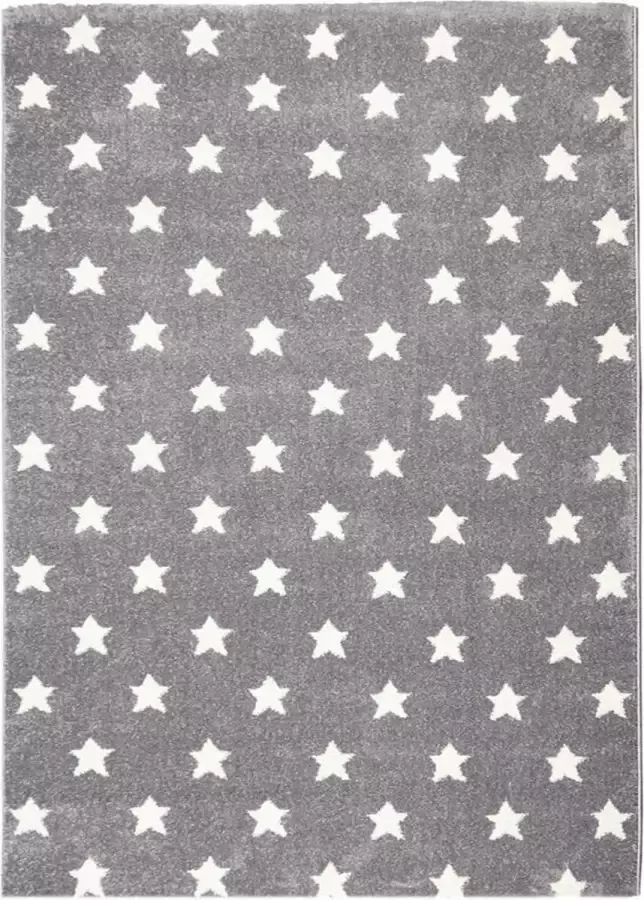 Livone Kindervloerkleed Little Stars Grijs-Wit 120 cm x 180 cm