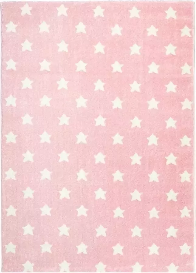 Livone Kindervloerkleed Little Stars Roze-Wit 120 cm x 180 cm