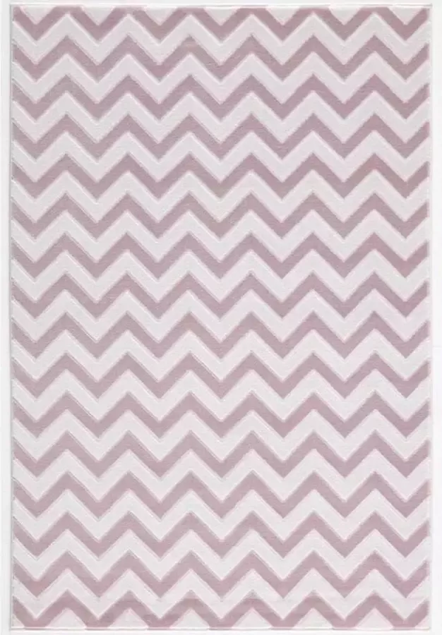 Livone Tapijt 120 cm x 180 cm Happy Rugs Zick Roze Wit