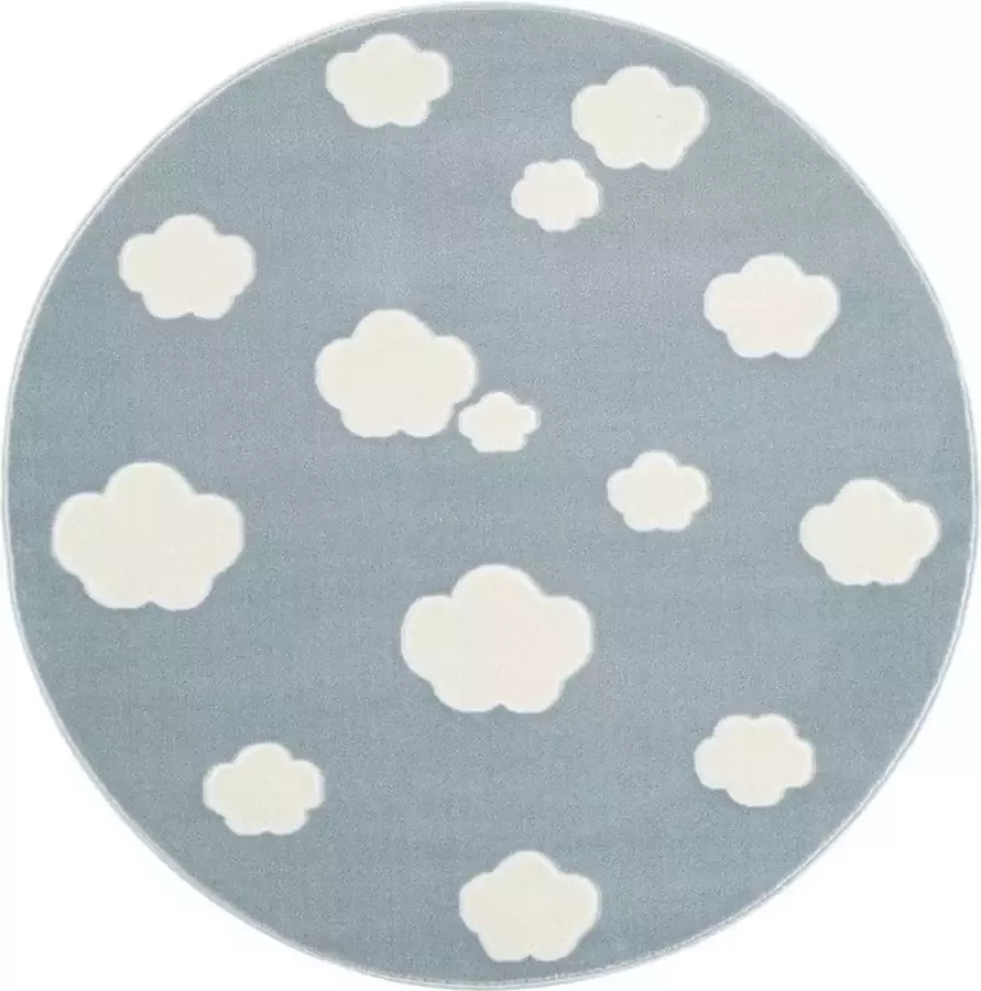 Livone Tapijt Ø 133 cm Happy Rugs Sky Cloud Blauw Wit - Foto 2