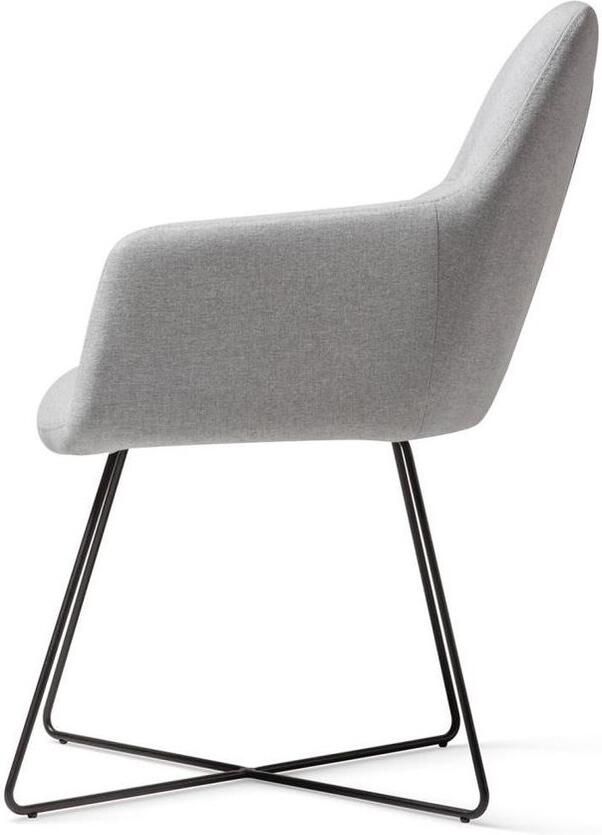 Liv's Kinko Eetkamerstoel Cloud Cross Licht grijze stoel met gekruisde smalle poten