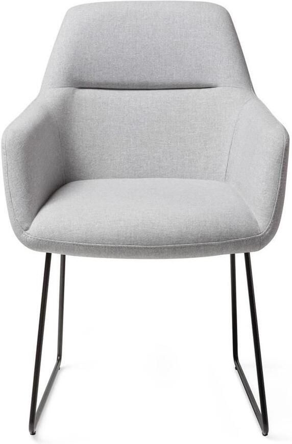 Liv's Kinko Eetkamerstoel Cloud Slide Licht grijze stoel met smalle donkere poten
