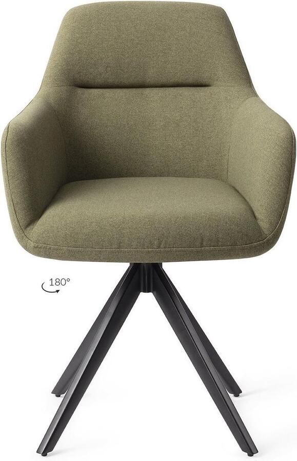 Jesper Home Eetkamerstoel Kinko Turn Black Draaibaar Green Hunter