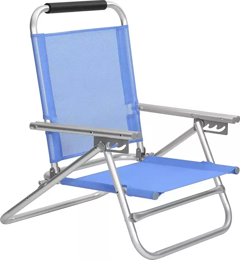 Medina Nancy's Bryce Strandstoel Klapstoel Campingstoel Verstelbaar Armleuningen Ademend Blauw Aluminium Kunstvezel 57 x 59 x 71 cm