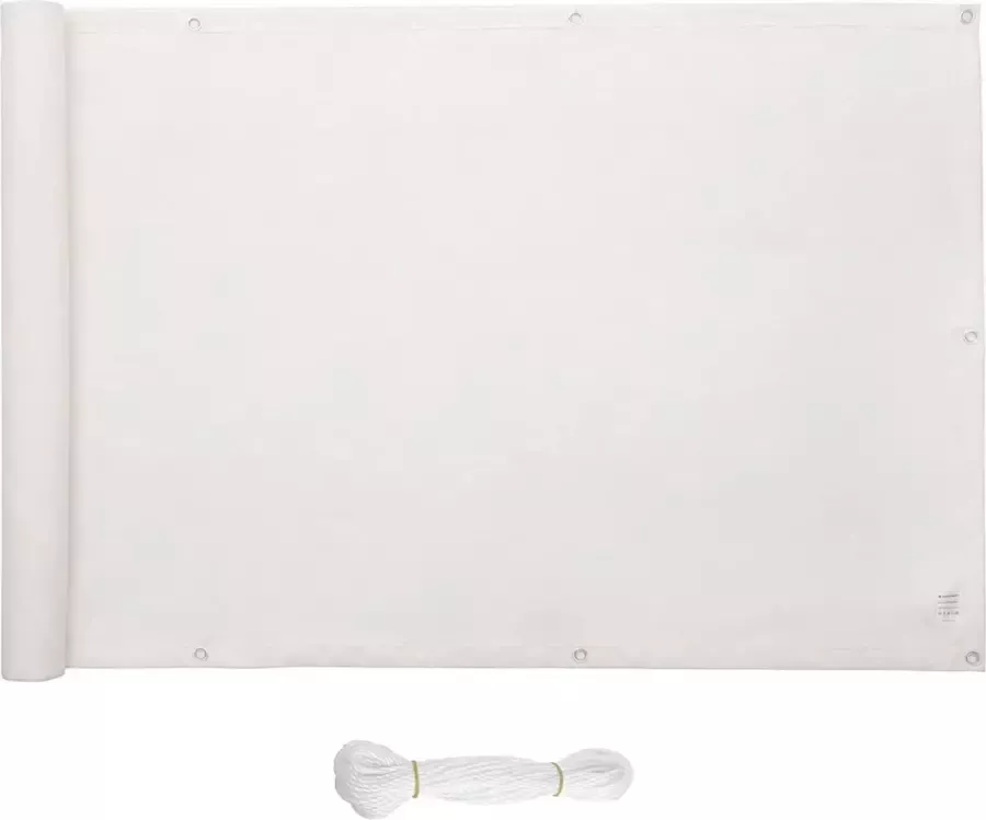 Liv's Nancy's Bunessan Privacyscherm Balkonscherm Balkonbescherming Robuust Polyester Wit 6 x 0.9 m