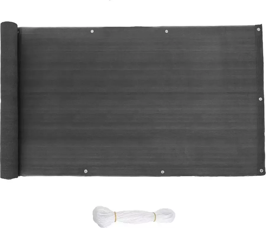 Liv's Nancy's Chalet Privacyscherm Voor Balkon Terras Zonwering Zonder Schroeven HDPE Antraciet 75 x 600 cm