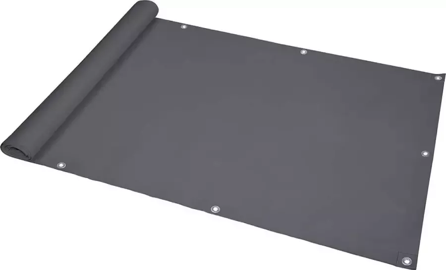 Liv's Nancy's Goulbourn Balkonscherm Privacyscherm Inkijkscherm Balkonbescherming PVC Rookgrijs 90 x 600 cm