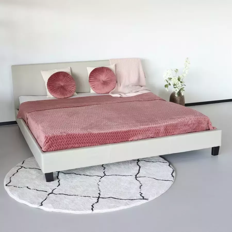 Lizzely Garden & Living Bedframe Dico 180x200cm zand stof bed ledikant