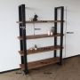 Lizzely Garden & Living Boekenkast mangohout Zazo 200x150cm kast industrieel massief hout mango wandkast - Thumbnail 2