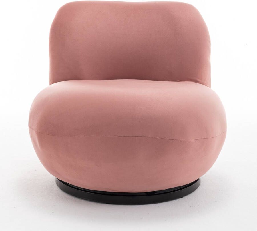 Lizzely Garden & Living Draai fauteuil Lara velvet oud roze draaibare fauteuil