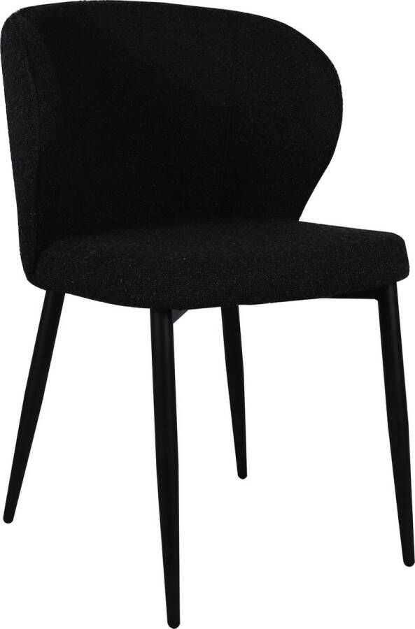 Lizzely Garden & Living Eetkamerstoel Coco boucle zwart eetstoel