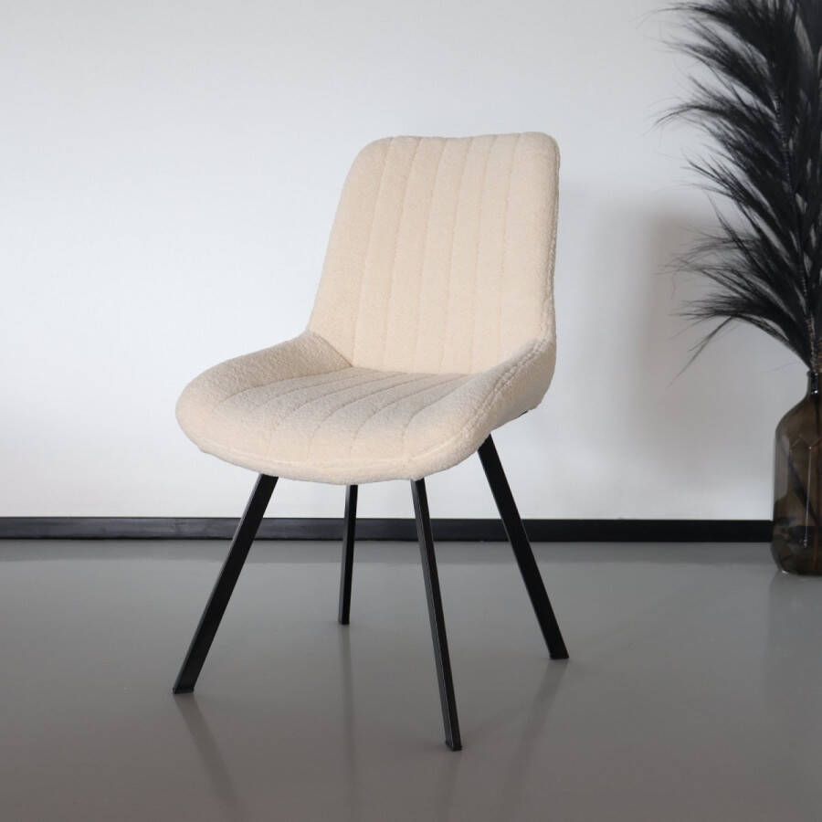 Lizzely Garden & Living Eetkamerstoel Susta beige teddy eetstoel