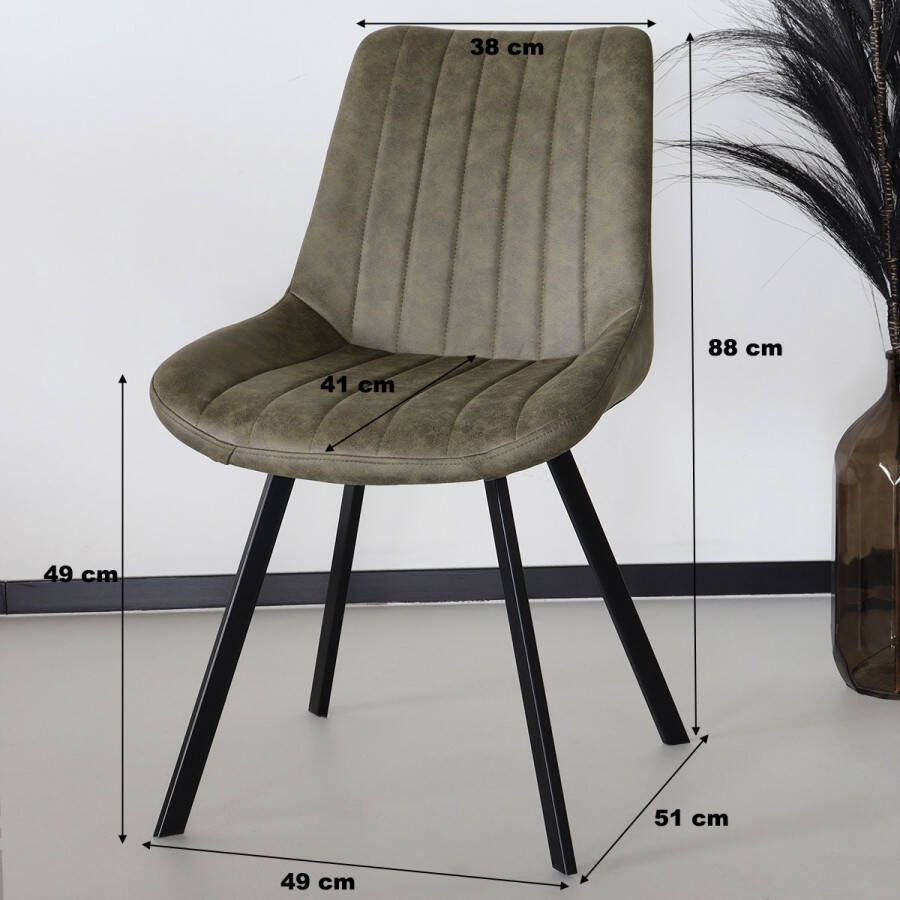 Lizzely Garden & Living Eetkamerstoel Susta donkergroen microvezel eetstoel