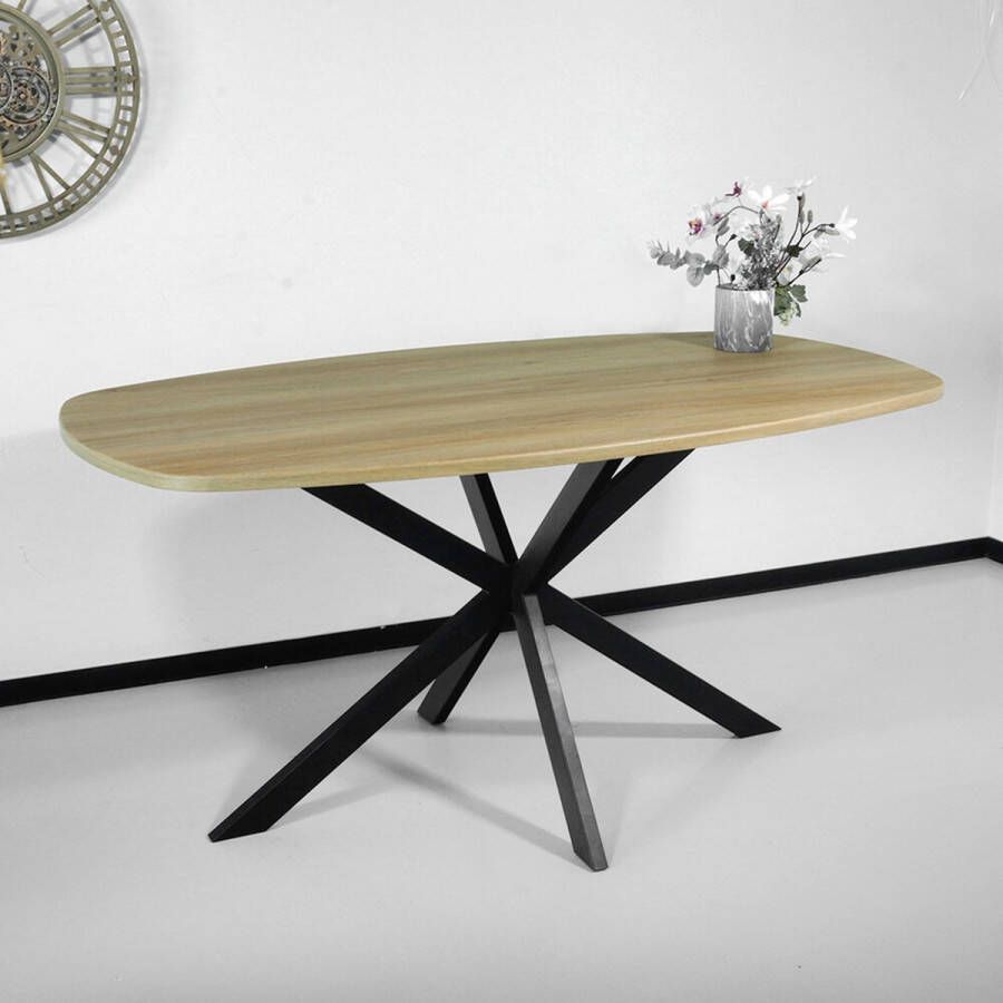 Lizzely Garden & Living Eettafel Deens ovaal 160cm licht bruin Hero ovale eettafel - Foto 2