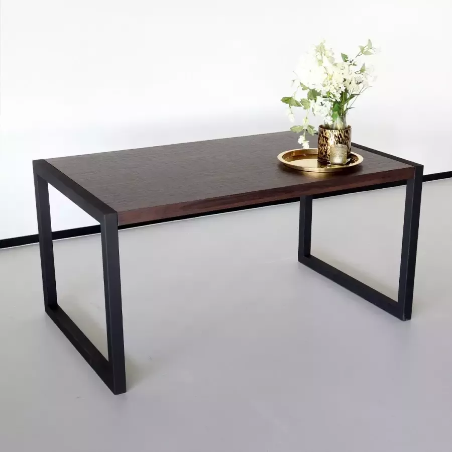 Lizzely Garden & Living Eettafel Jenckle 150cm MDF donker hout tafel - Foto 2