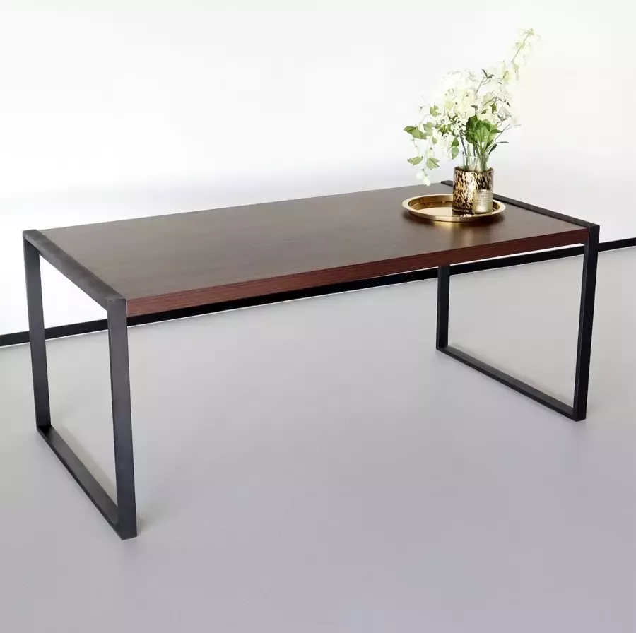 Lizzely Garden & Living Eettafel Jenckle 180cm MDF donker hout tafel - Foto 2