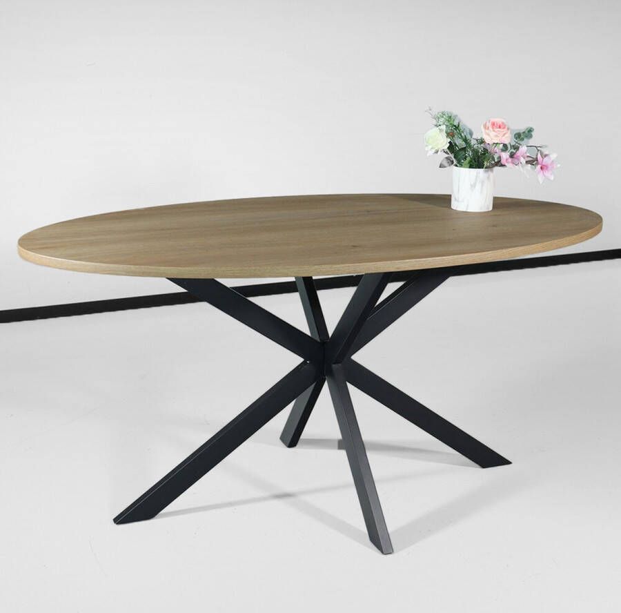 Lizzely Garden & Living Eettafel ovaal 160cm Rato lichtbruin ovale tafel x