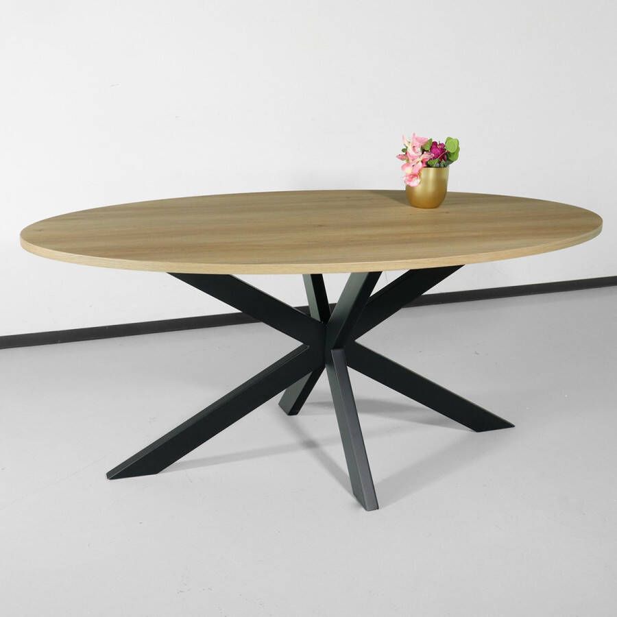 Lizzely Garden & Living Eettafel ovaal 180cm Rato lichtbruin ovale tafel - Foto 2