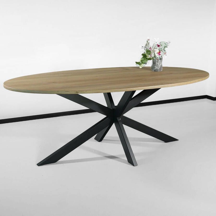 Lizzely Garden & Living Eettafel ovaal 210cm Rato lichtbruin ovale tafel