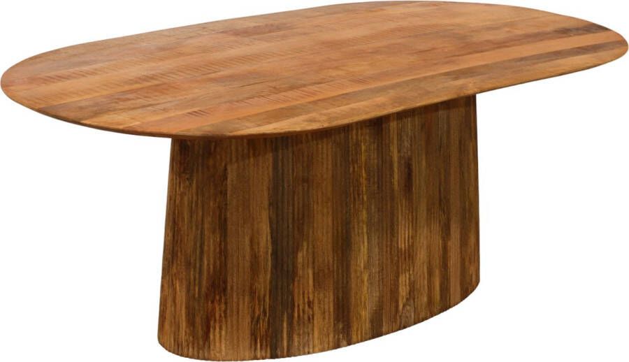 Lizzely Garden & Living Eettafel ovaal mangohout Stephan 200x110cm bruin design tafel duurzaam mango eetkamertafel - Foto 2