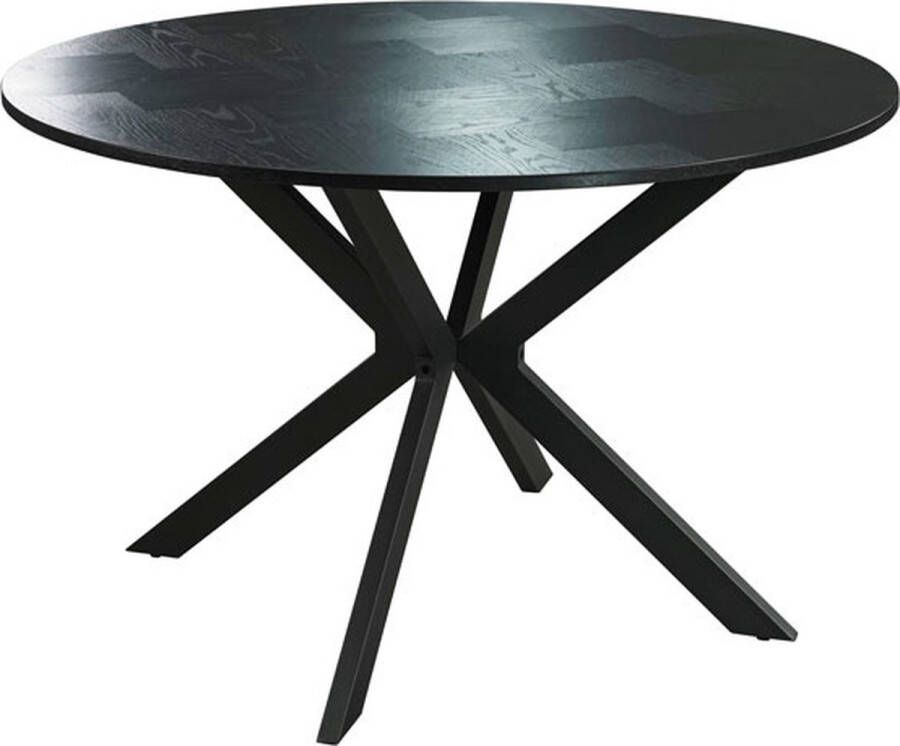 Lizzely Garden & Living Eettafel rond visgraat Ozzy zwart 120cm ronde eettafel - Foto 4