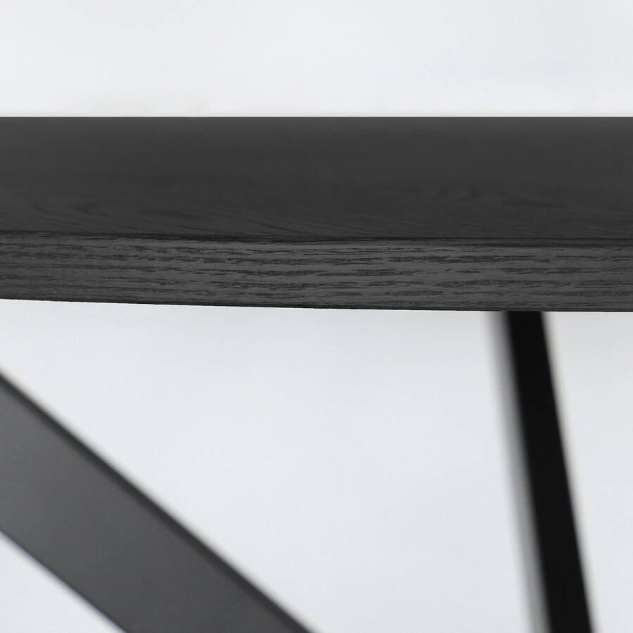 Lizzely Garden & Living Eettafel rond visgraat Ozzy zwart 120cm ronde eettafel - Foto 3