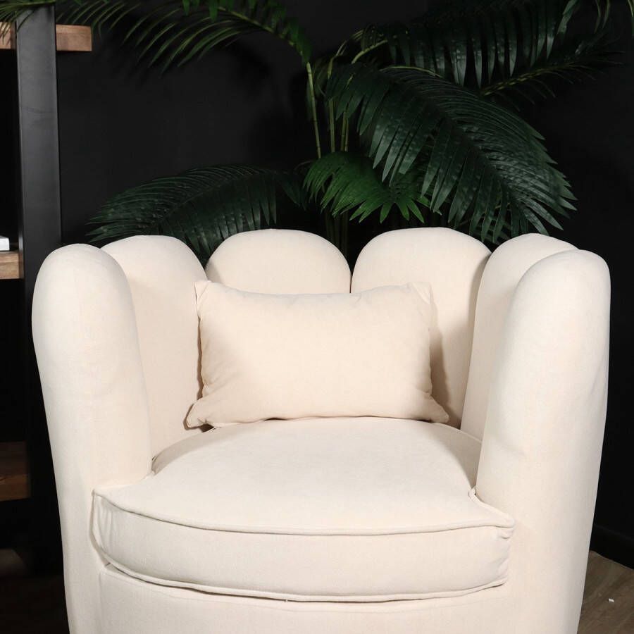 Lizzely Garden & Living Fauteuil Daphne velvet creme draaibare fauteuil - Foto 2