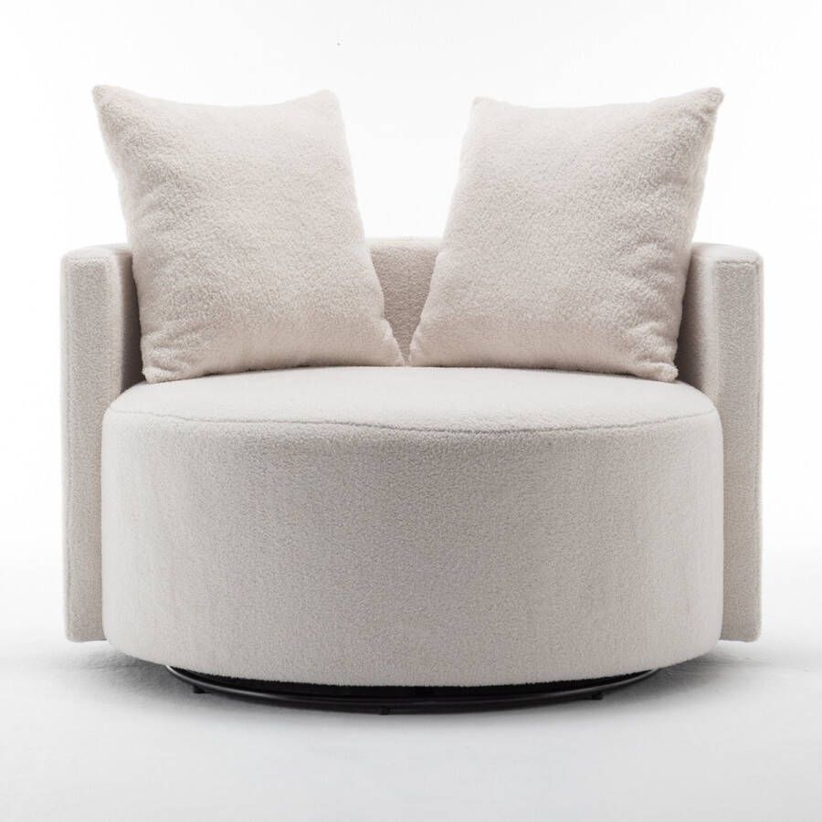 Lizzely Garden & Living Fauteuil loveseat teddy wit draaibare fauteuil