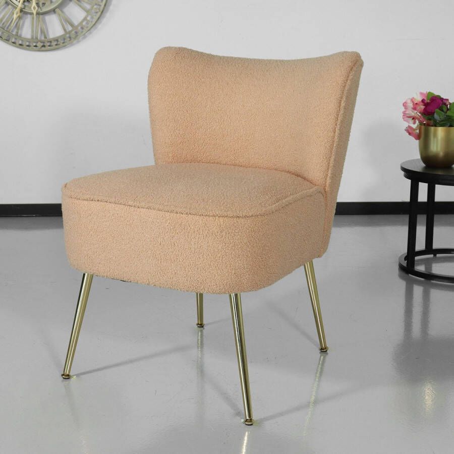 Lizzely Garden & Living Fauteuil zitbank 1 persoons Teddy lichtbruin stoel - Foto 2